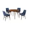 Armen Living Arcadia and Azalea 42" Round Blue and Walnut Wood 5 Piece Dining Set SETARDI5AZWABLU42 - alternate 1